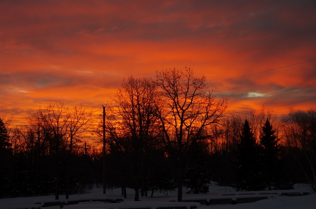 Sunrise in December over the campground.